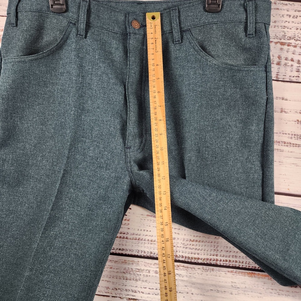 Levis 517 Sta-Prest Pants 40x34 Bootcut Vintage Teal Blue USA‎ Made - Picture 5 of 10